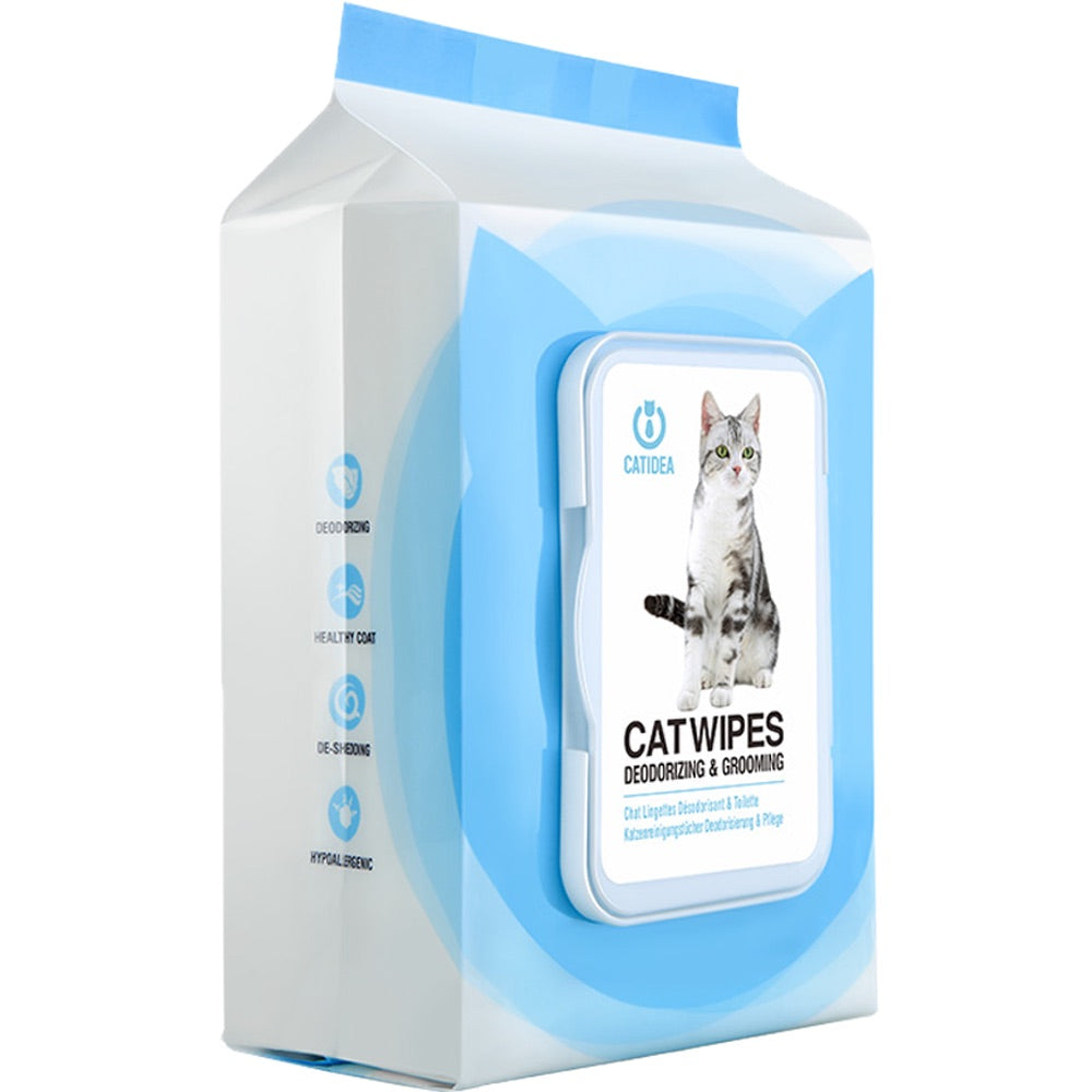 CatIdea Deodorising & Grooming Cat Wipes 25ct - Kohepets
