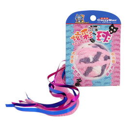 CattyMan Caddice Ball Iridescent Paper & Pink Tail Cat Toy - Kohepets