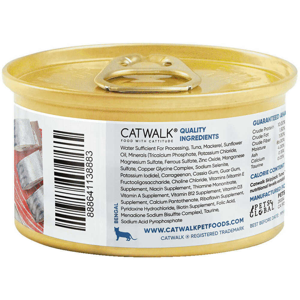 Catwalk Skipjack Tuna with Mackerel Entree In Aspic Canned Cat Food 80g