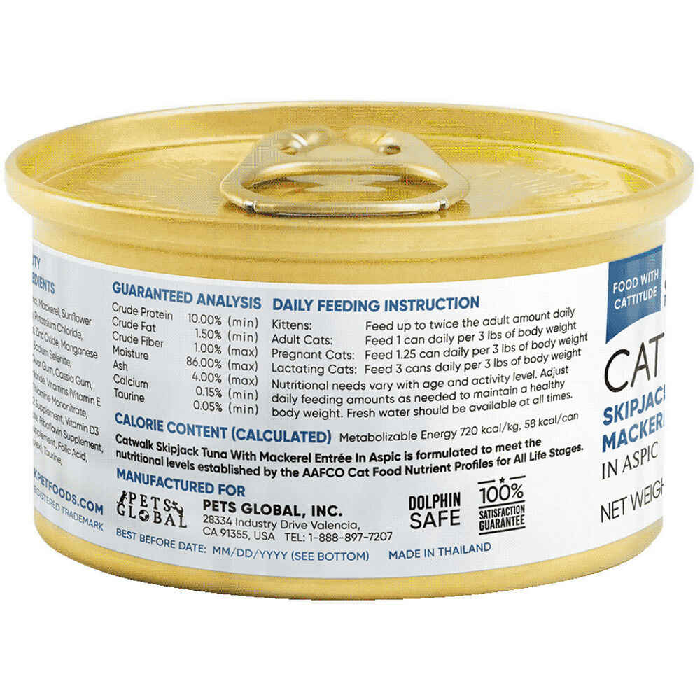 Catwalk Skipjack Tuna with Mackerel Entree In Aspic Canned Cat Food 80g