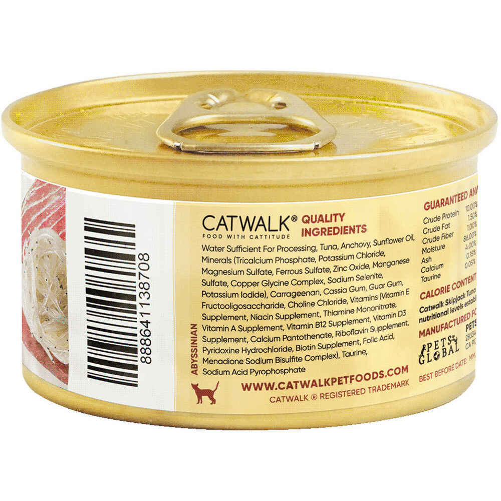 Catwalk Skipjack Tuna With Small Anchovies Entree In Aspic Canned Cat Food 80g