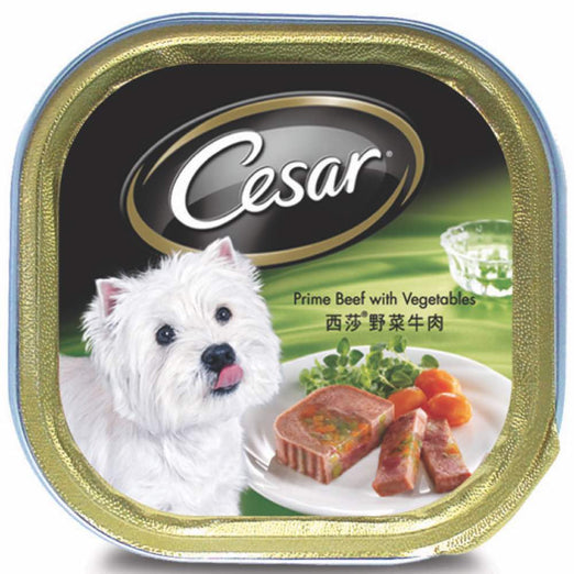 Cesar Prime Beef With Vegetables Pate Tray Dog Food 100g - Kohepets