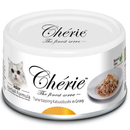 Cherie Tuna Topping Katsuobushi In Gravy Canned Cat Food 80g - Kohepets