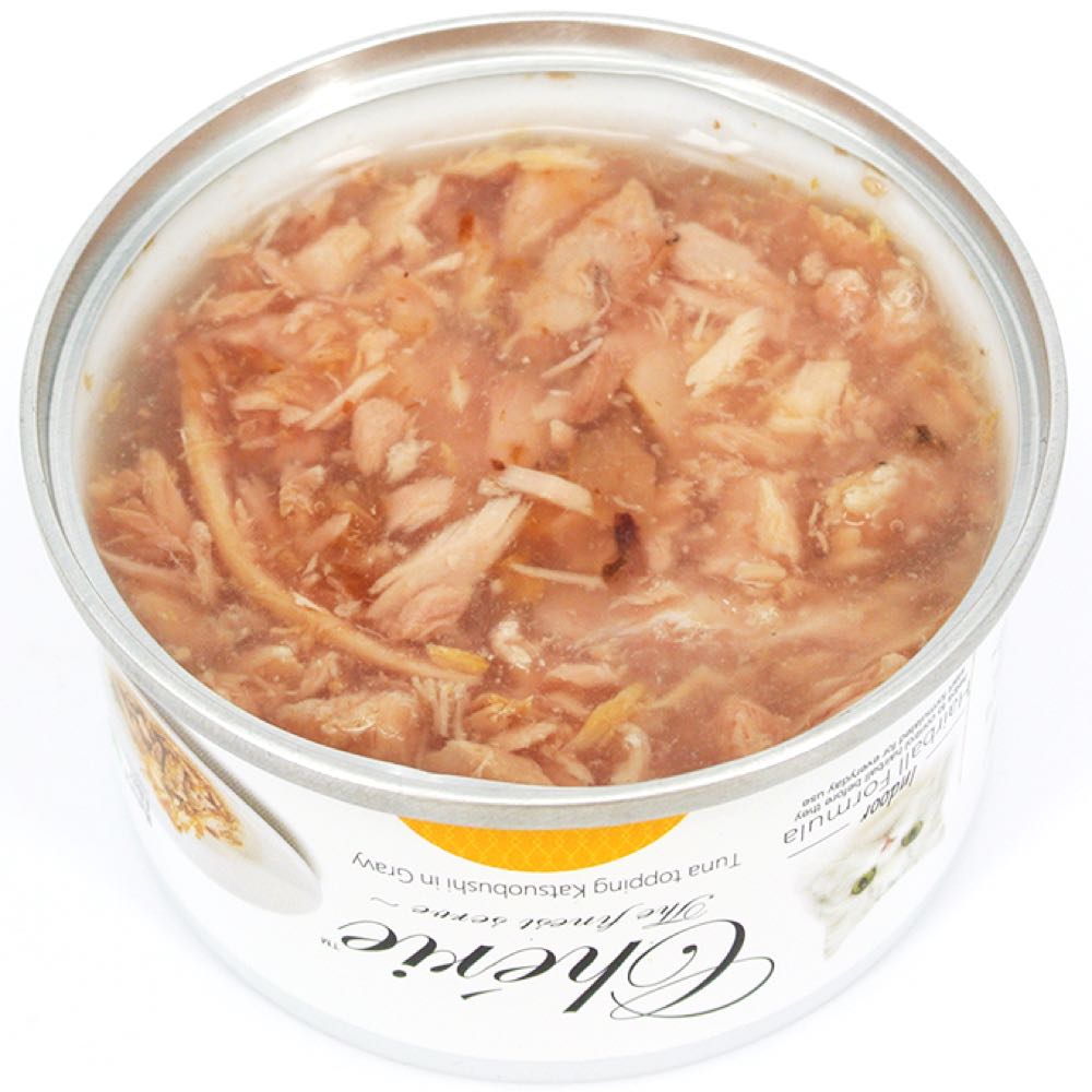 Cherie Tuna Topping Katsuobushi In Gravy Canned Cat Food 80g - Kohepets