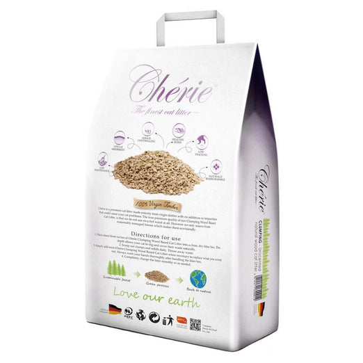 Cherie Unscented Clumping Natural Wood Cat Litter 10L - Kohepets