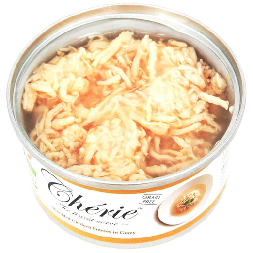 Cherie Shredded Chicken Entrées In Gravy Canned Cat Food 80g - Kohepets