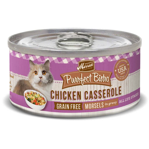 Merrick Purrfect Bistro Grain Free Chicken Casserole Morsels in Gravy Canned Cat Food 156g - Kohepets