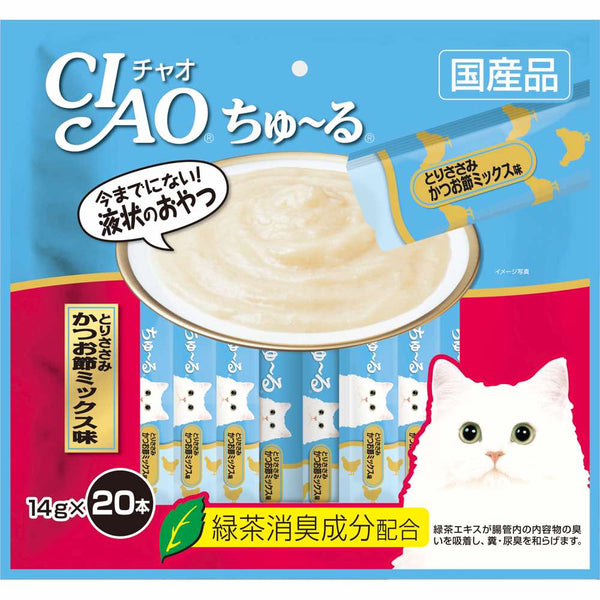 Ciao ChuRu Chicken Fillet Sliced Bonito Liquid Cat Treats Kohepets