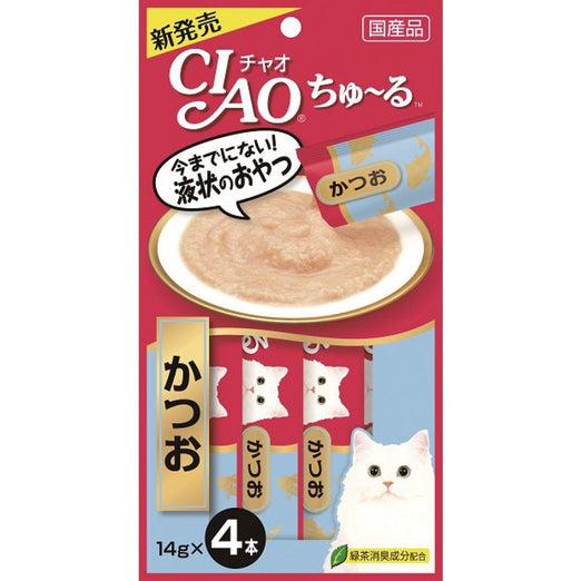 3 FOR $12: Ciao ChuRu Katsuo Tuna Liquid Cat Treat 56g - Kohepets