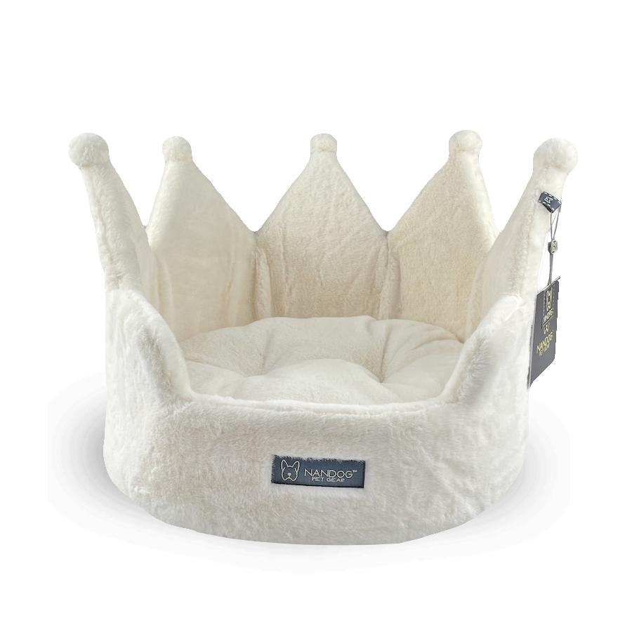 Nandog Luxe Crown Bed For Cats & Dogs (Cloud Ivory) - Kohepets