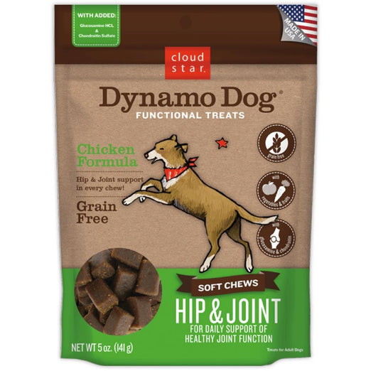 Cloud Star Dynamo Dog Chicken Hip & Joint Soft Chews Dog Treats 5oz - Kohepets