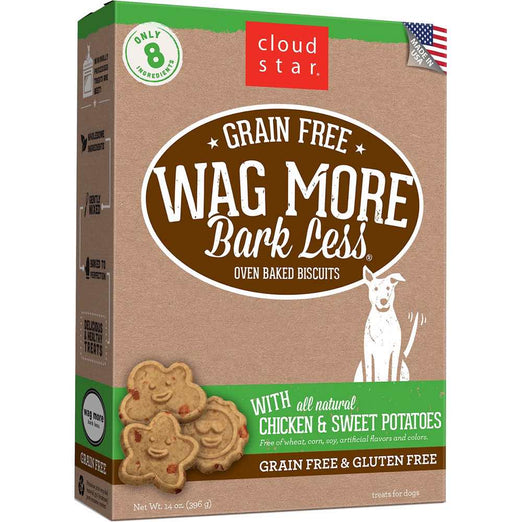 BUY 2 GET 1 FREE: Cloud Star Wag More Bark Less Oven Baked Chicken and Sweet Potatoes Dog Treats 14oz - Kohepets