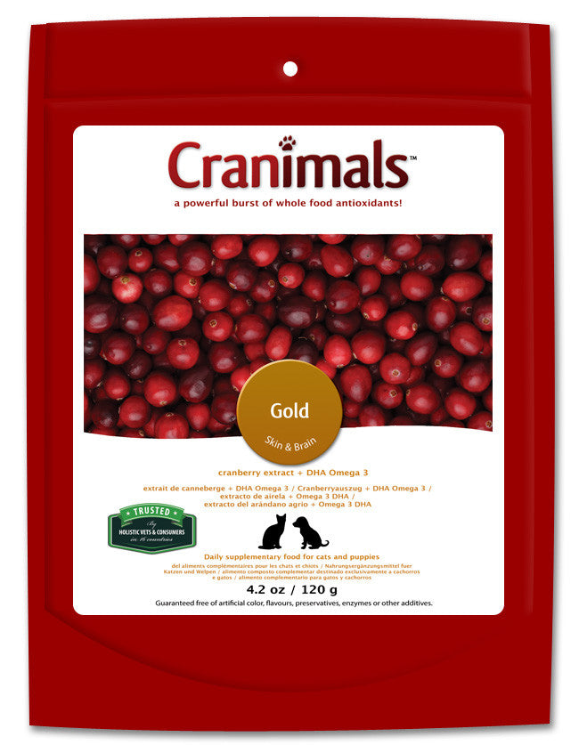Cranimals Gold Skin & Brain Supplement For Dogs & Cats 120g - Kohepets