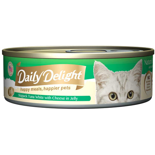 Daily Delight Skipjack Tuna White with Cheese in Jelly Canned Cat Food 80g - Kohepets