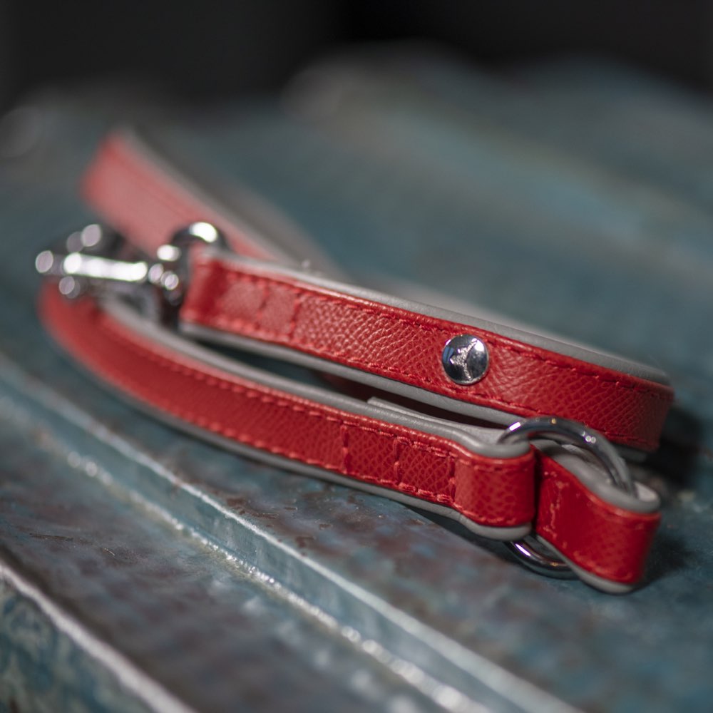 Das Lederband Firenze Leather Dog Leash (Carnelian/Stone)