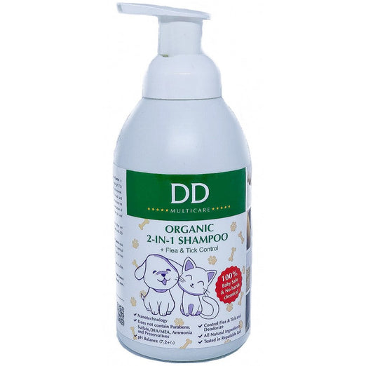 DD Multicare Organic 2-in-1 Flea & Tick Control Pet Shampoo 500ml - Kohepets