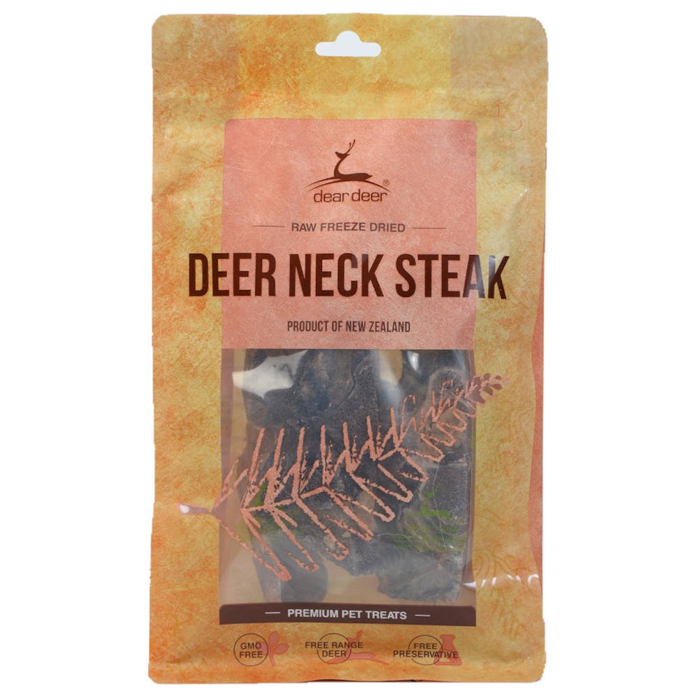 Dear Deer Freeze Dried Deer Neck Steak Dog & Cat Treat 100g - Kohepets