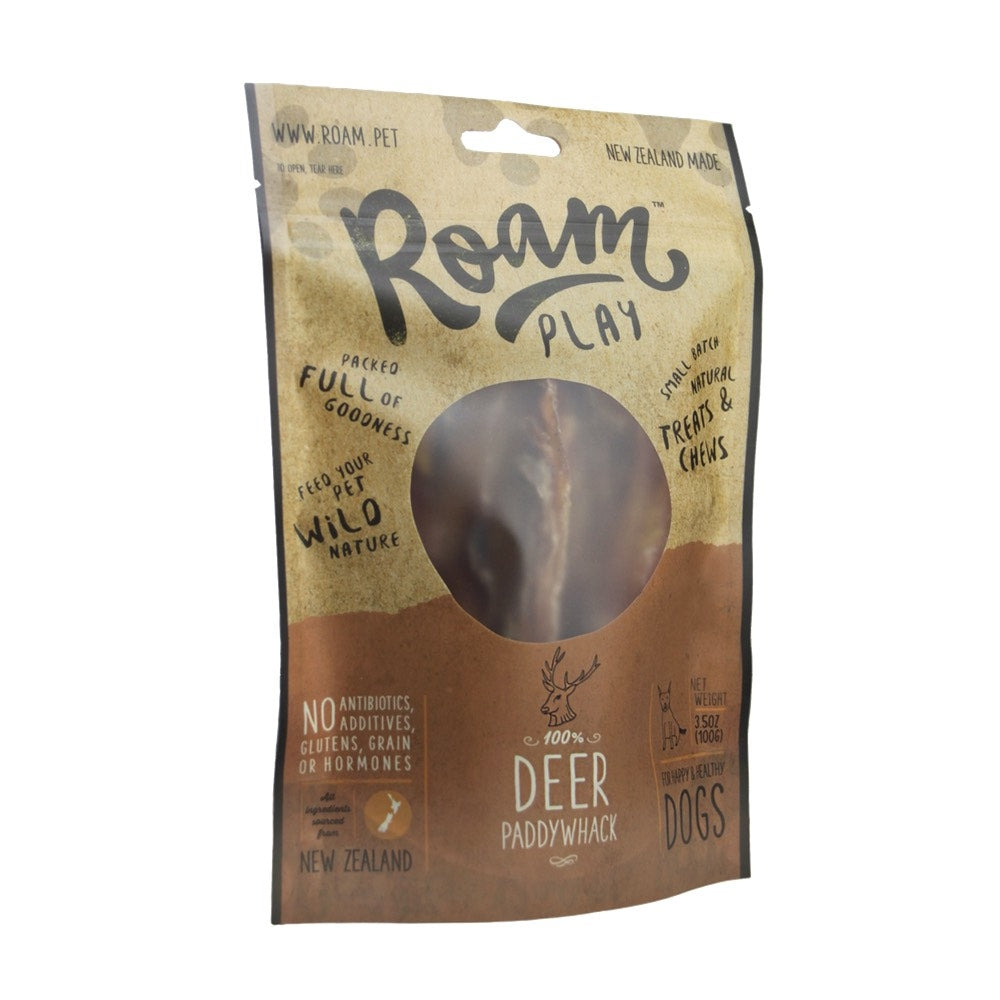 20% OFF: Roam Play 100% Deer Paddywhack Air Dried Dog Treats 100g - Kohepets
