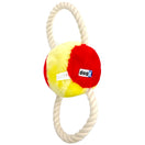 Dogit Luvz Plush Squeaky Large Ball with Rope Dog Toy