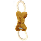 Dogit Luvz Plush Squeaky Bone with Rope Dog Toy