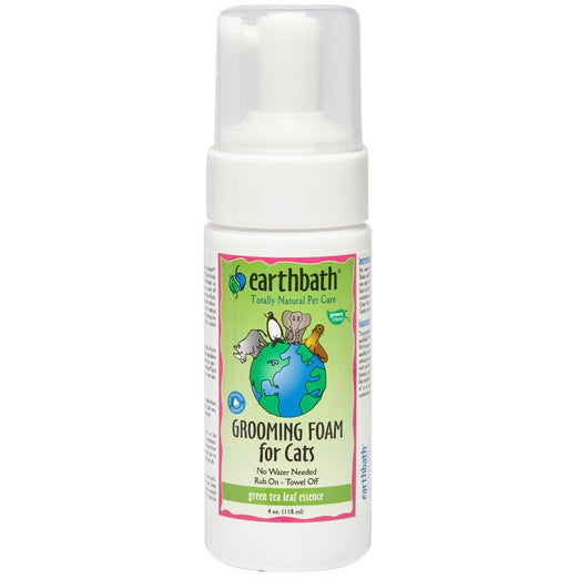 Earthbath Green Tea Leaf Essence Waterless Grooming Foam For Cats 4oz - Kohepets