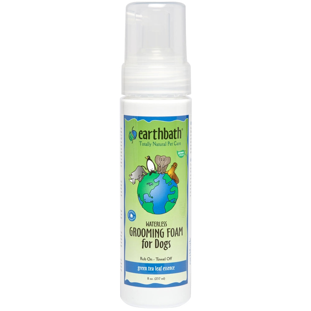 Earthbath Green Tea Leaf Essence Waterless Grooming Foam For Dogs 7.5oz - Kohepets