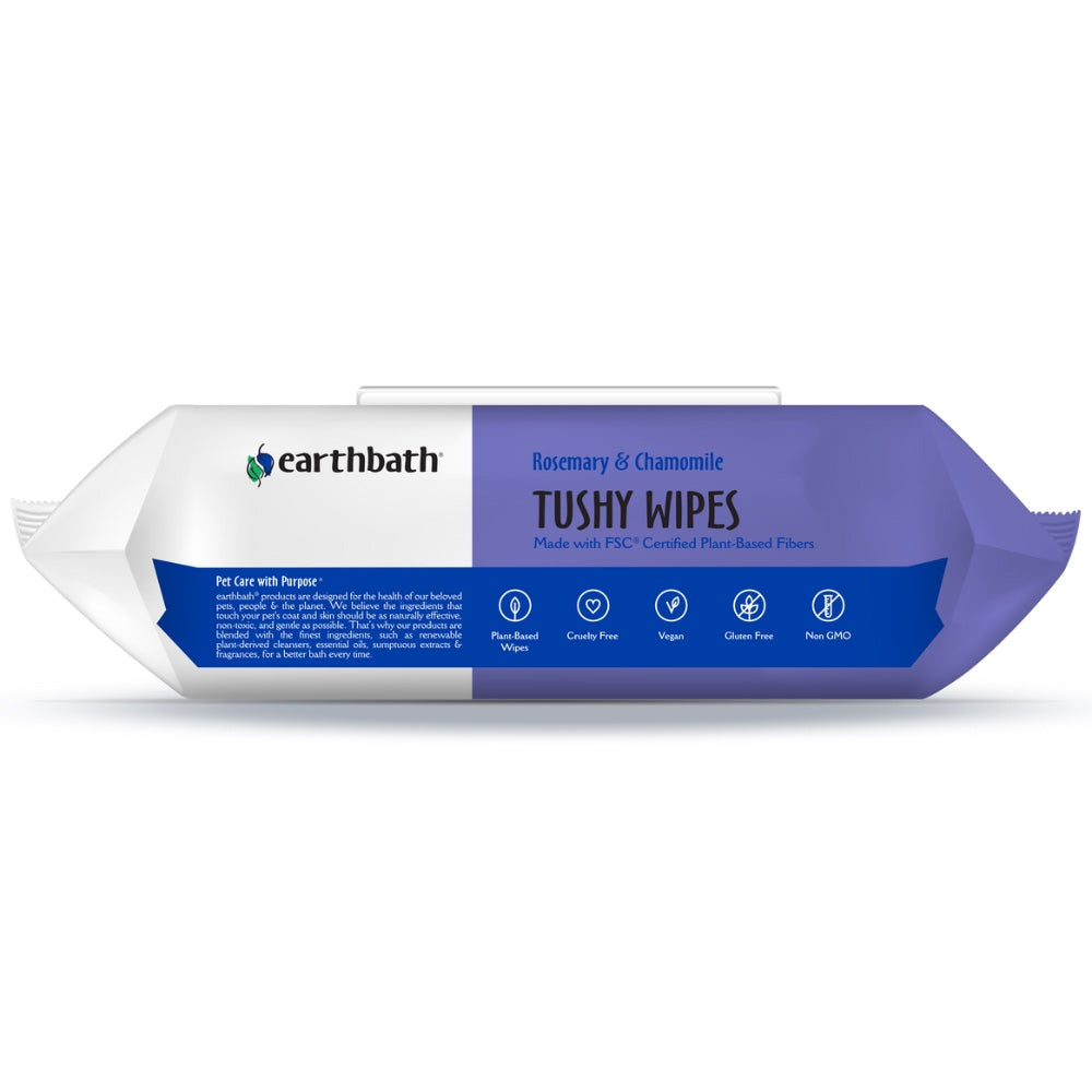 Earthbath Tushy Wipes For Pets 100pc