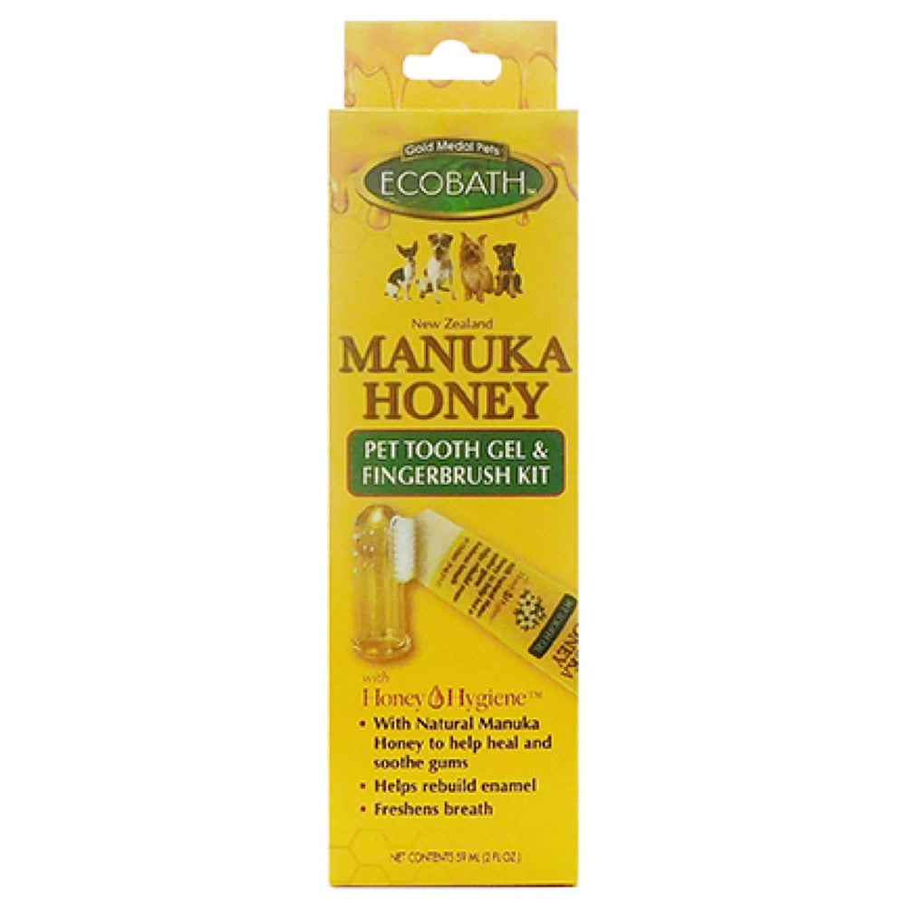 Ecobath Manuka Honey Pet Tooth Gel & Fingerbrush Kit - Kohepets