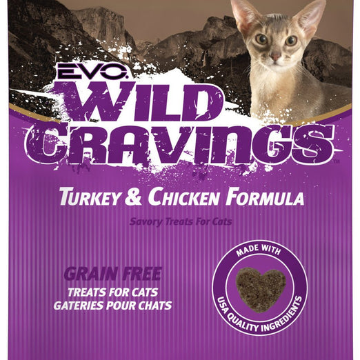 EVO Wild Cravings Grain-Free Turkey & Chicken Formula Cat Treats 3oz - Kohepets