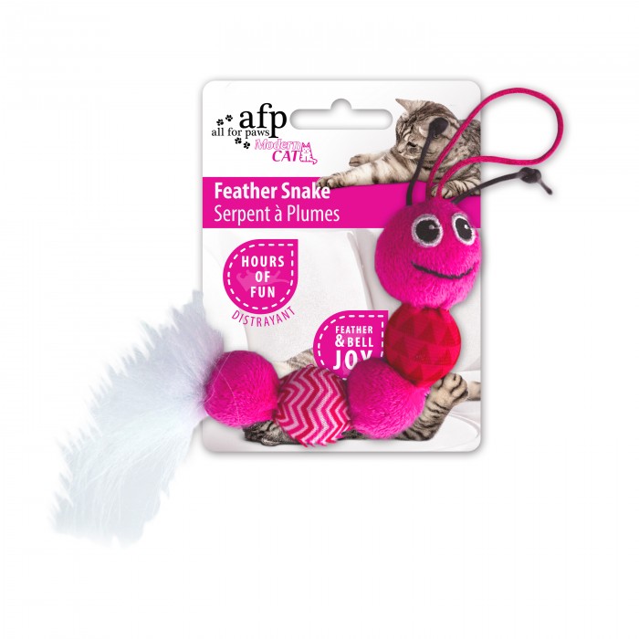 All For Paws Modern Cat Feather Snake Cat Toy - Kohepets