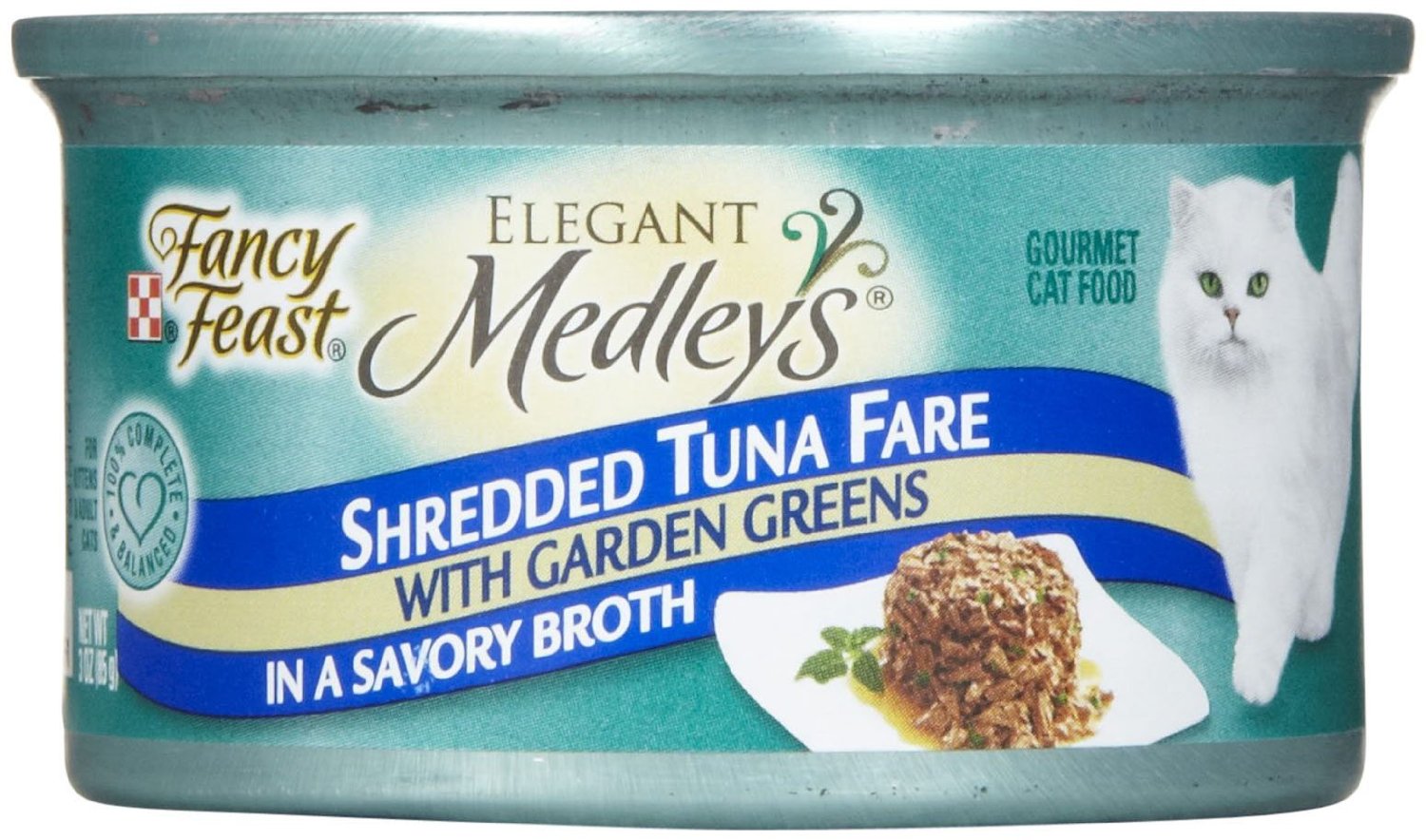 Fancy Feast Elegant Medleys Shredded Tuna Fare With Garden Greens Canned Cat Food 85g - Kohepets