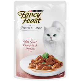10% OFF: Fancy Feast Inspirations Beef, Courgette & Tomato Pouch Cat Food 70g - Kohepets