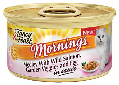 Fancy Feast Mornings Medley wild Salmon, Garden Veggies & Egg Canned Cat Food 85g - Kohepets