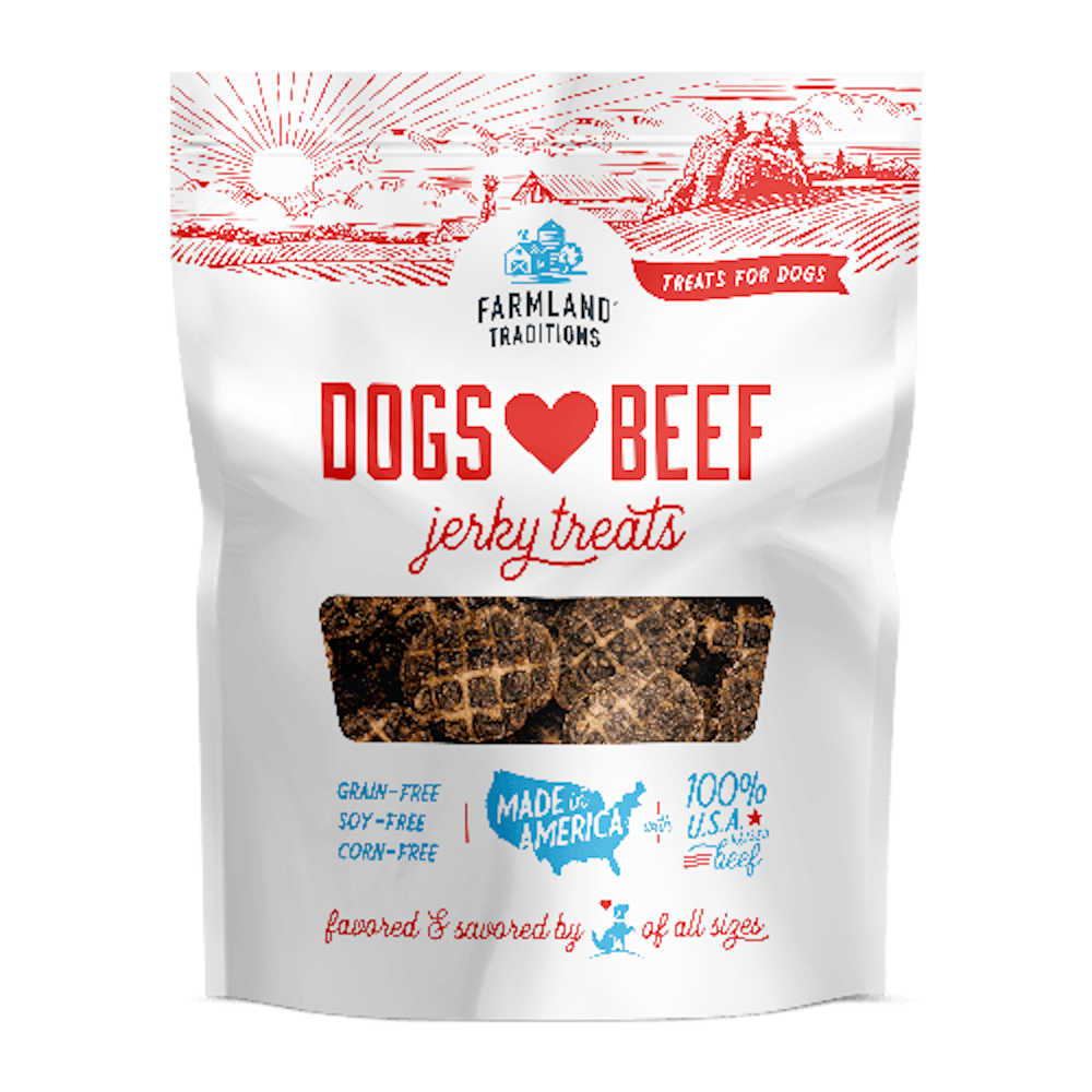 Farmland Traditions Dogs Love Beef Grain-Free Jerky Dog Treats 5oz - Kohepets