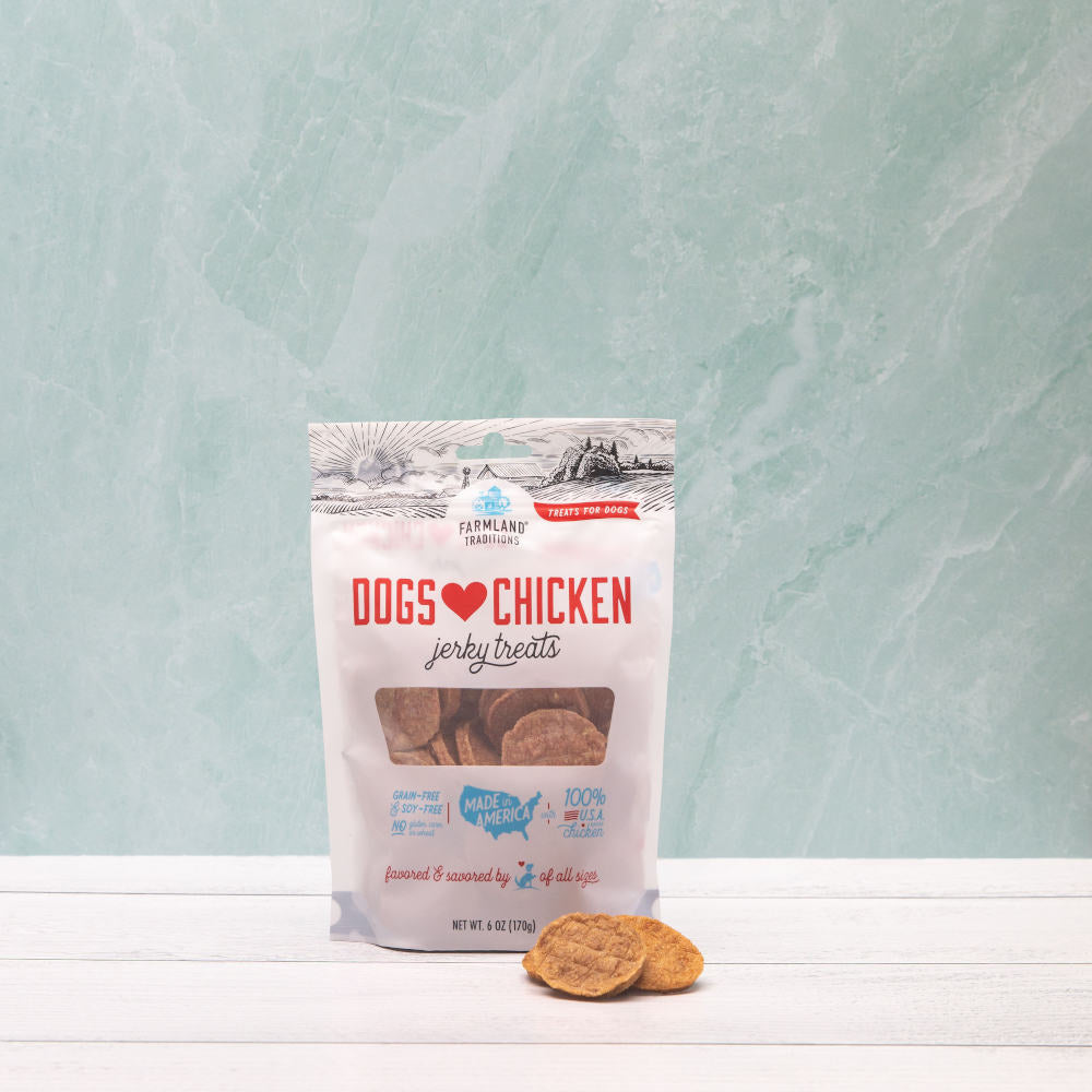 Farmland Traditions Dogs Love Chicken Grain-Free Jerky Dog Treats 6oz - Kohepets