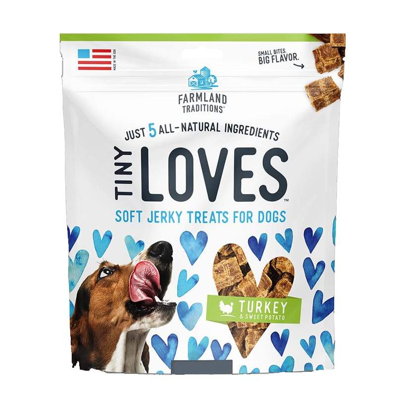 Farmland Traditions Tiny Loves Turkey & Sweet Potato Soft Jerky Dog Treats 5oz - Kohepets