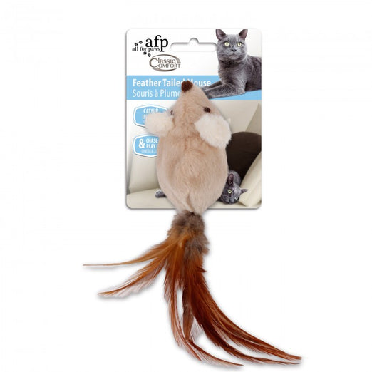 All For Paws Comfort Feather Tailed Mouse Cat Toy - Kohepets