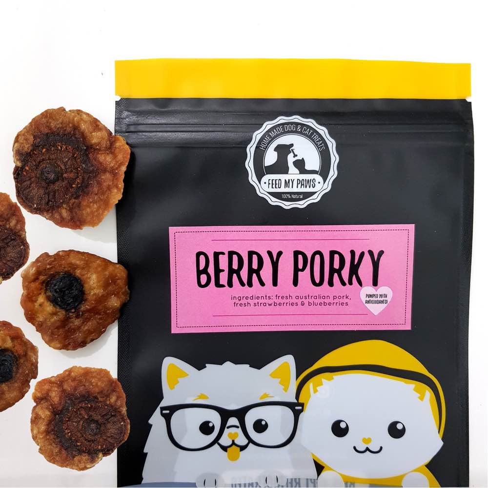 Feed My Paws Berry Porky Cat & Dog Treats 70g - Kohepets