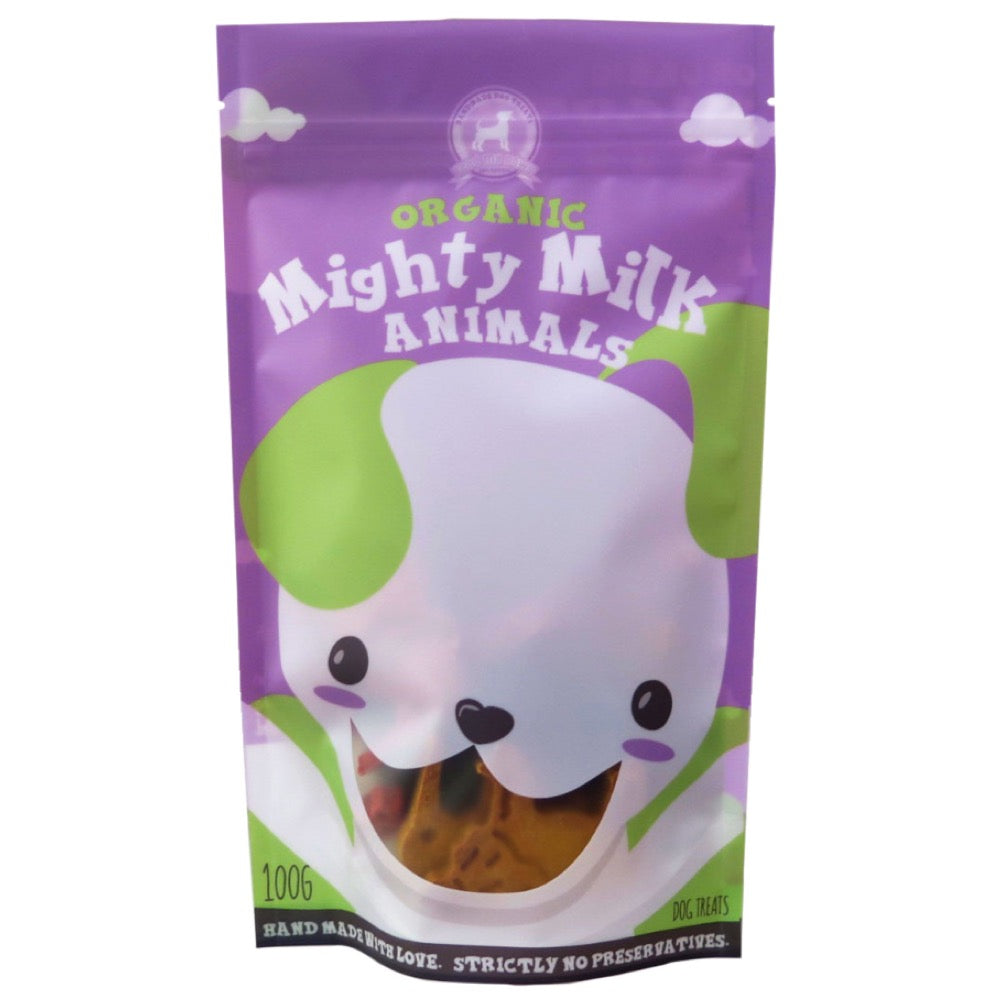 Feed My Paws Mighty Milk Superfood Animals Cookies Dog Treats 100g - Kohepets