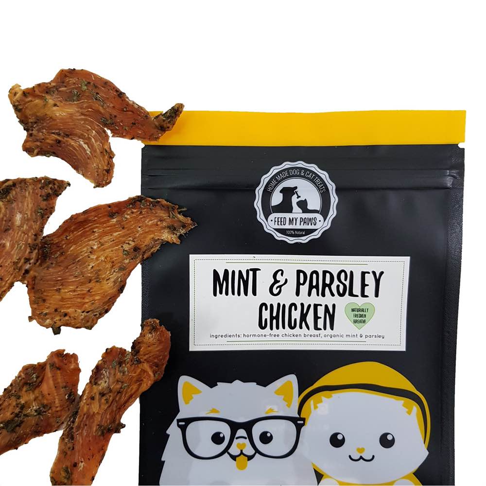 Feed My Paws Mint & Parsley Chicken Cat & Dog Treats 70g - Kohepets