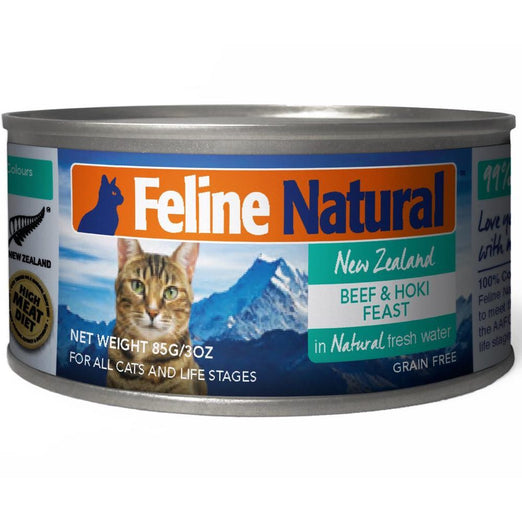 Feline Natural Beef & Hoki Feast Canned Cat Food 85g - Kohepets