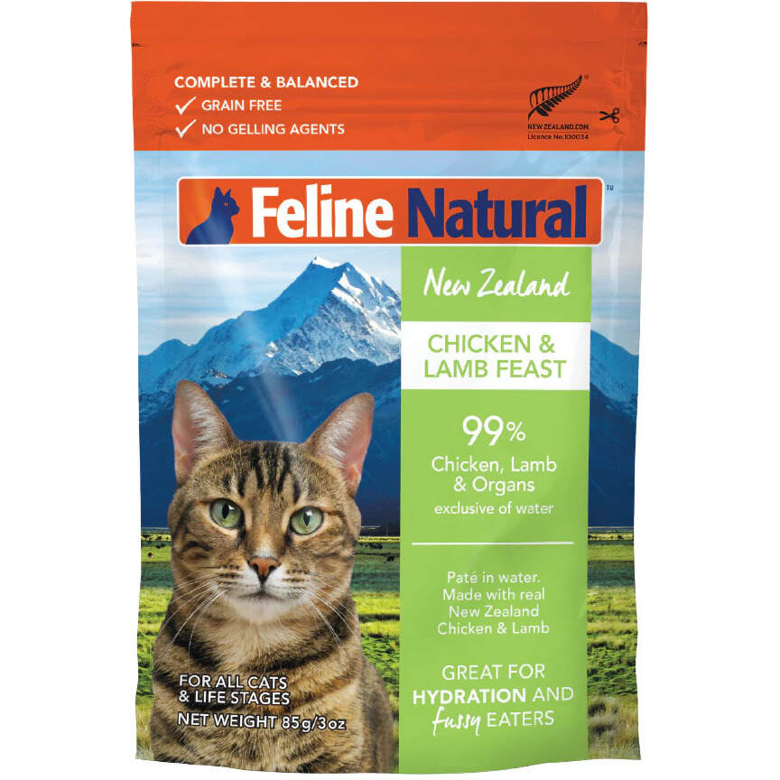 Feline Natural Chicken & Lamb Pouch Cat Food 85g