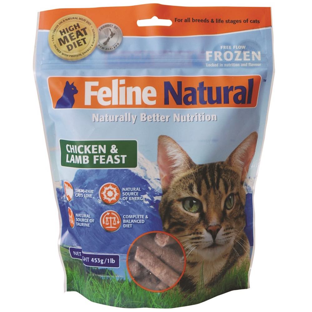 Feline Natural Raw Frozen Lamb & Chicken Cat Food 453g - Kohepets