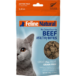 Feline Natural Healthy Bites Beef Freeze-Dried Cat Treats 50g (Exp 7 Feb 21) - Kohepets