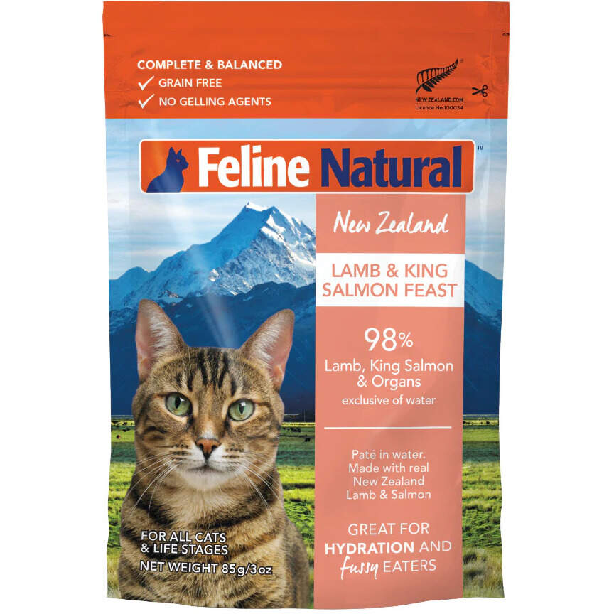Feline Natural Lamb & Salmon Feast Pouch Cat Food 85g