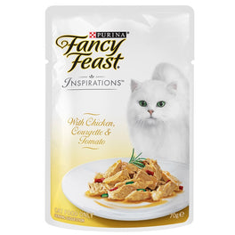 10% OFF: Fancy Feast Inspirations Chicken, Courgette & Tomato Pouch Cat Food 70g - Kohepets