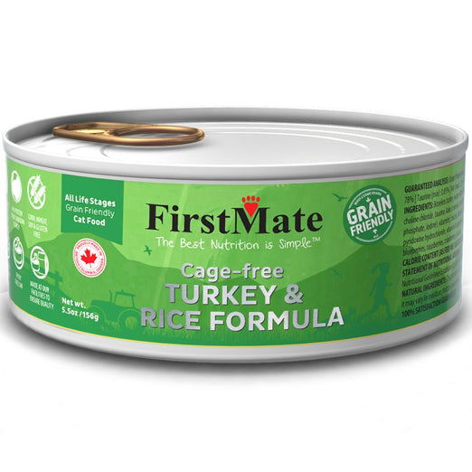 FirstMate Cage-free Turkey & Rice Formula Grain Friendly Canned Cat Food 156g - Kohepets