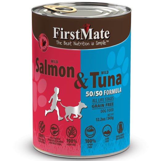 '35% OFF (Exp Mar 2021)': FirstMate Grain Free Wild Salmon & Wild Tuna Formula Canned Dog Food 12.5oz - Kohepets