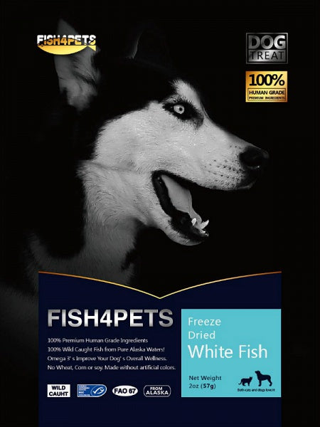 Fish 4 Pets Freeze Dried White Fish Dog Treat 57g - Kohepets