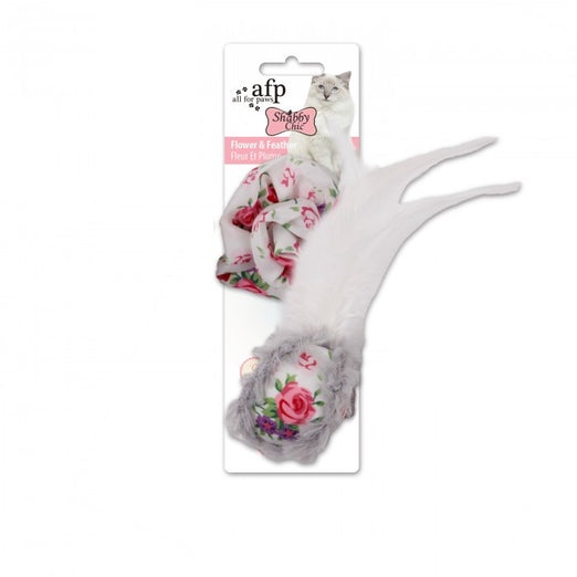 All For Paws Shabby Chic Flower and Feather Balls Cat Toy - Kohepets